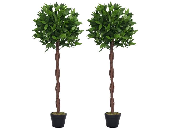 Outsunny Outsunny Lauriers artificiels topiaires 1,20H m - Lot de 2 lauriers Boules artificiels - 741 Feuilles réalistes par