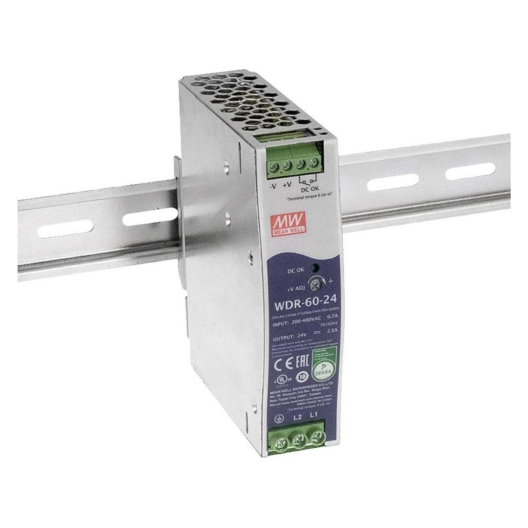 MeanWell MEAN WELL WDR-60-48, 180 - 550 V, 60 W, 48 V, RoHS, 32 mm, 102 mm (WDR-60-48)