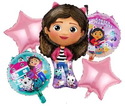 The Handy Homestead Gabby Dollhouse Cat Birthday Decoration Balloons Set, Foil Helium Balloon For Baby Shower & Kids Toy style 1