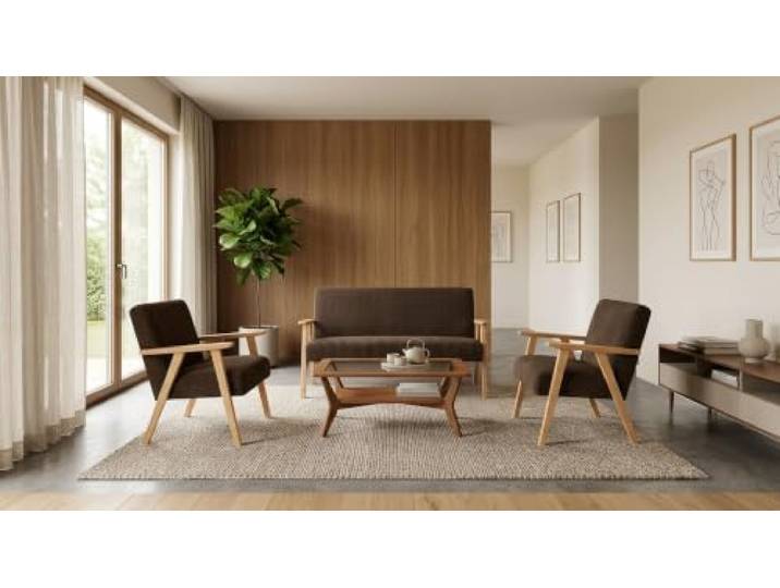 Family Meble Sitzgruppe Soler Apollo – Zweisitzer-Sofa und 2 Sessel im Retro-Stil – Variante Apollo 6