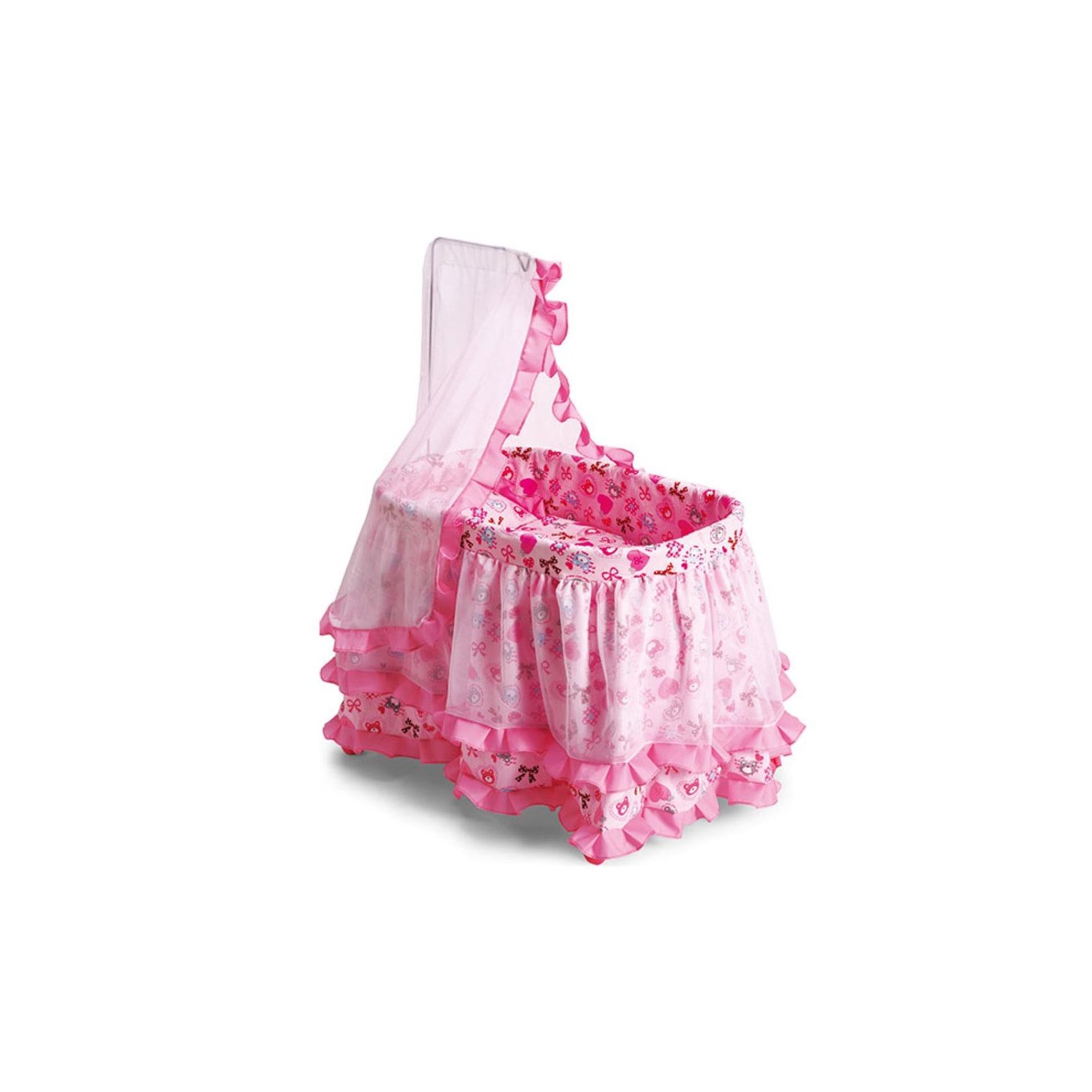 Moni Puppenbett Princess 9376, mit Himmel und Rüschchen 61,5 x 43 x 85cm