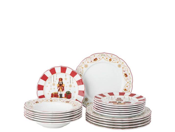 Hutschenreuther Tafelservice Christmas Love - Christmas Love, Mehrfarbig, Keramik, 18-teilig, Weihnachten, Essen & Trinken, Geschirr, Geschirr-Sets, Tafelservice