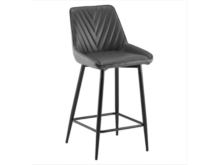 twwhyg Industrieller Barhocker aus Kunstleder mit Rückenlehne, gepolsterter hoher Esszimmerstuhl for die Frühstücksbar auf der Küchentheke, auf der Kneipeninsel(Black,Set of 1)