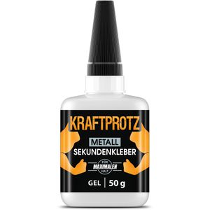Kraftprotz Sekundenkleber Metall, KPGM50, Gel, extra stark, wasserfest, 50g
