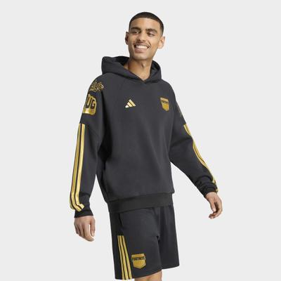 Kapuzensweatshirt ADIDAS SPORTSWEAR "ADIDAS X FORTNITE TIRO HOODIE", Herren, Gr. M, schwarz (schwarz, pyrite, gold metallic), Obermaterial: 78% Baumwolle, 22% Polyester, normal, Rundhals, angesetztes Bündchen, Sweatshirts, mit Reißverschluss, aus...