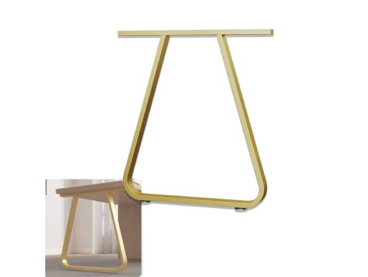 62 72cm Metall Tischbeine Trapezförmige Möbelfüße Verstellbare Ersatzbeine Heavy Duty, Modern Industrial, for Coffee/Dining/Computer Desks(Gold,65x72cm(26x28in))