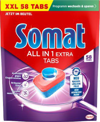 Somat Geschirrspültabs All-in-1 Extra, XXL-Packung, 58 Stück