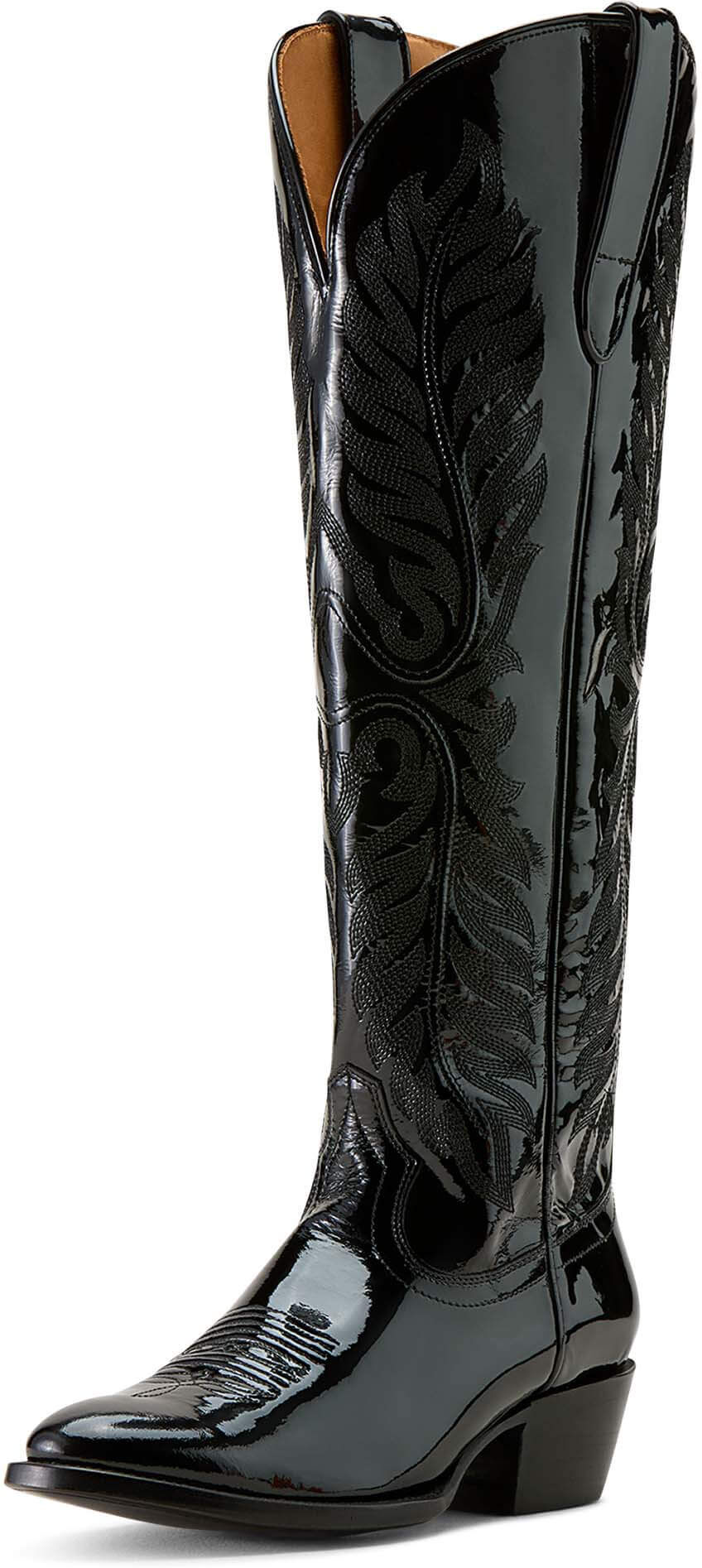 Women's Sterling Margot StretchFit Cowgirl Boots in Black Patent Leather, Size: 10 B / Medium by Ariat