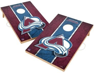 Skip's Garage Vintage Colorado Avalanche NHL Regulation 2x4 Cornhole Set