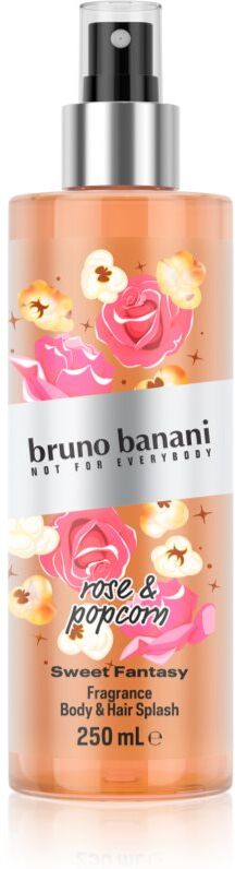 Bruno Banani Sweet Fantasy Rose & Popcorn parfümiertes Bodyspray Für Körper und Haar für Damen 250 ml