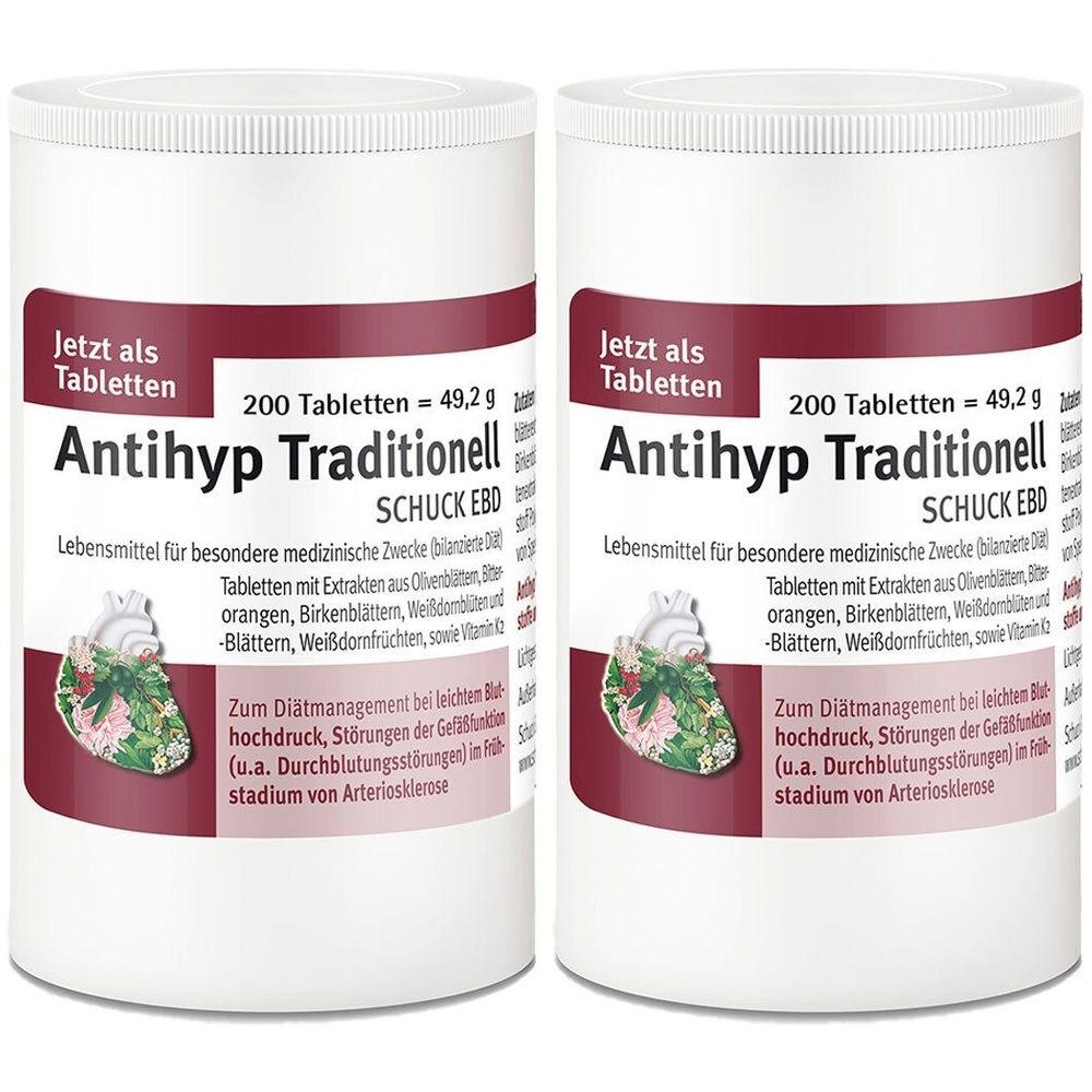 Antihyp Traditionell Schuck ebd Tabletten 2x 2x200 St