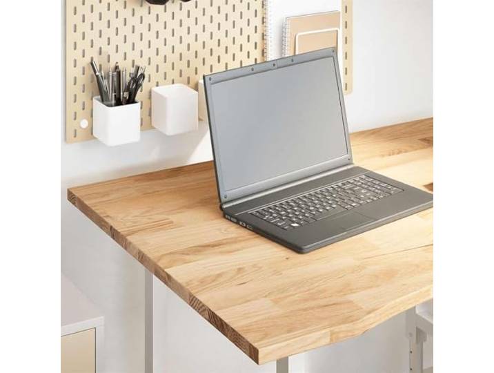 HEFZGDB Unbehandelte Schreibtischplatte 100x80x2,5 cm Massivholz Eiche robust multifunktional Arbeitsplatte Naturbelassen für individuelle Gestaltung langlebige Tischplatte