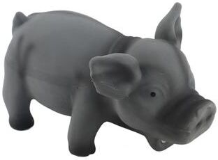 Happy Pet Pantry Oink Play Latex Pig Dog Toy Interactive Dog Squeaky Toy For Chewing & Play black