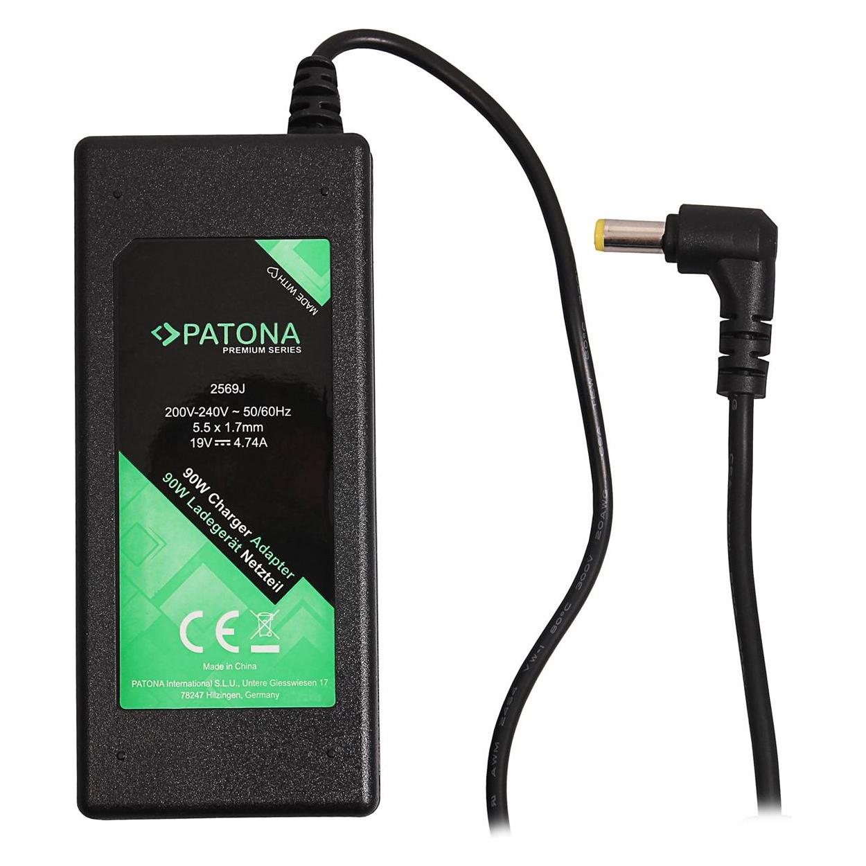 Patona Premium Netzteil 19V 4,74A 90W f. Acer Travelmate 2400 2410 2430 2440 2490 (90 W) (2569)