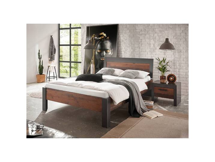 Bettgestell I 140 x 200cm MDF mitteldichte Holzfaserplatte , beschichtet Braun