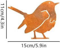 Uplift Curations Rusty Metal Bird Silhouette Garden Stake Rustic Outdoor Yard Art For Farmhouse Patio & Garden 04
