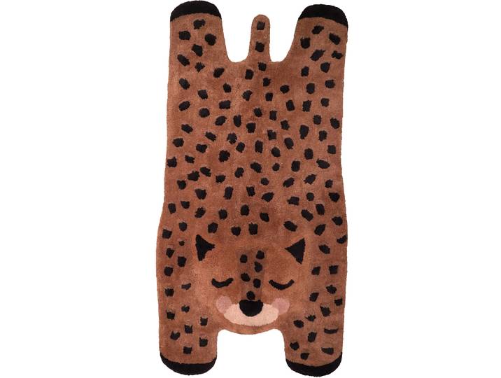 Kinderteppich Embla Toffee Baumwolle Tiermuster 65 x 125 cm