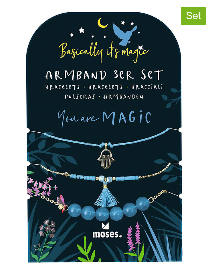 moses. 3er-Set: Armbänder in Hellblau - (L)23 cm - onesize