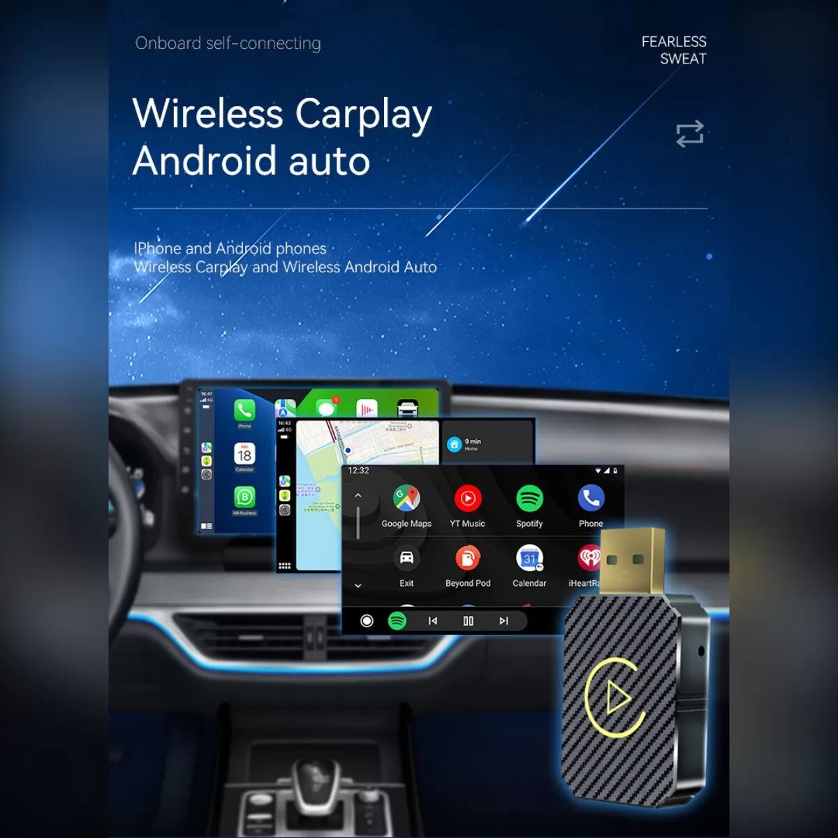 INF Smart Car Connectivity Box: Kabelloser CarPlay & Android Auto 2-in-1 Adapter