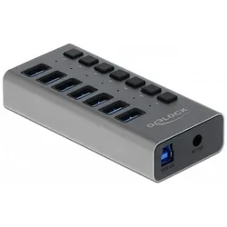 Delock 63669 (USB-A, 7 Ports), Dockingstation + USB Hub, Grau