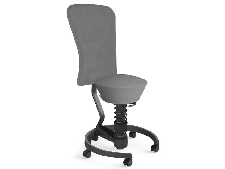 AERIS SWOPPER MIT ROLLEN UND LEHNE - Swopper Low Mikrofaser Grau