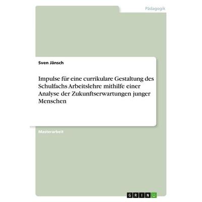 Impulse für eine currikulare Gestaltung des Schulfachs Arbeitslehre mithilfe einer Analyse der Zukunftserwartungen junger Menschen, Taschenbuch von