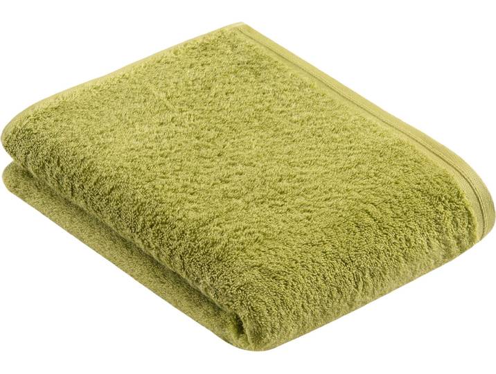 Badetuch VOSSEN Vegan Life , grün (avocado), B:67cm L:140cm, Webfrottier, Obermaterial: 100% Baumwolle, Handtücher, Badetuch, 100% vegan