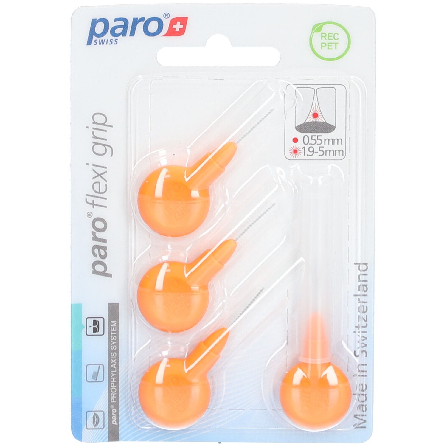 Paro Flexi Grip 1.9/5mm x-fin orange konisch 4 Stk St Bürste