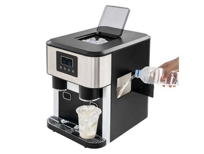3-in-1 Eismaschine Wasserspender Eiswürfel & Eiscrusher LCD 7-9 Min 16 Eis 16 Kugel-Eis pro Zyklus, 7-9 Min. pro Durchlauf, für Zuhause, Büro, Café & Bar, einfache Bedienung, kompaktes Design