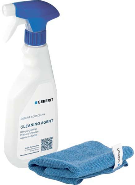 Geberit AquaClean kit de nettoyage 242547001 produit de nettoyage 500 ml et chiffon, respectueux de l'environnement