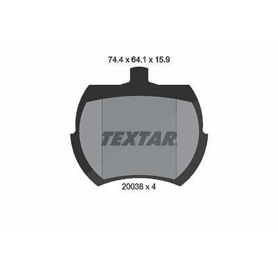 Textar Bremsbelagsatz, Scheibenbremse [Hersteller-Nr. 2003801] für Austin, Triumph, Rover, Vauxhall, Mg, Austin-healey, Morris