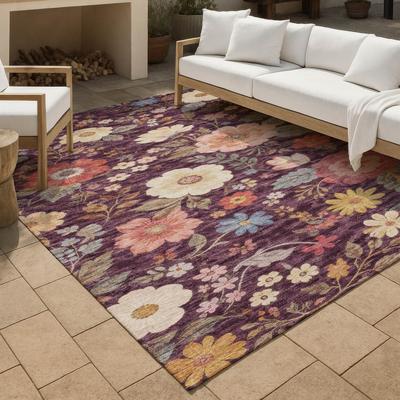 Addison Rugs Machine Washable Indoor/ Outdoor Floral Cheri Chantille Rug