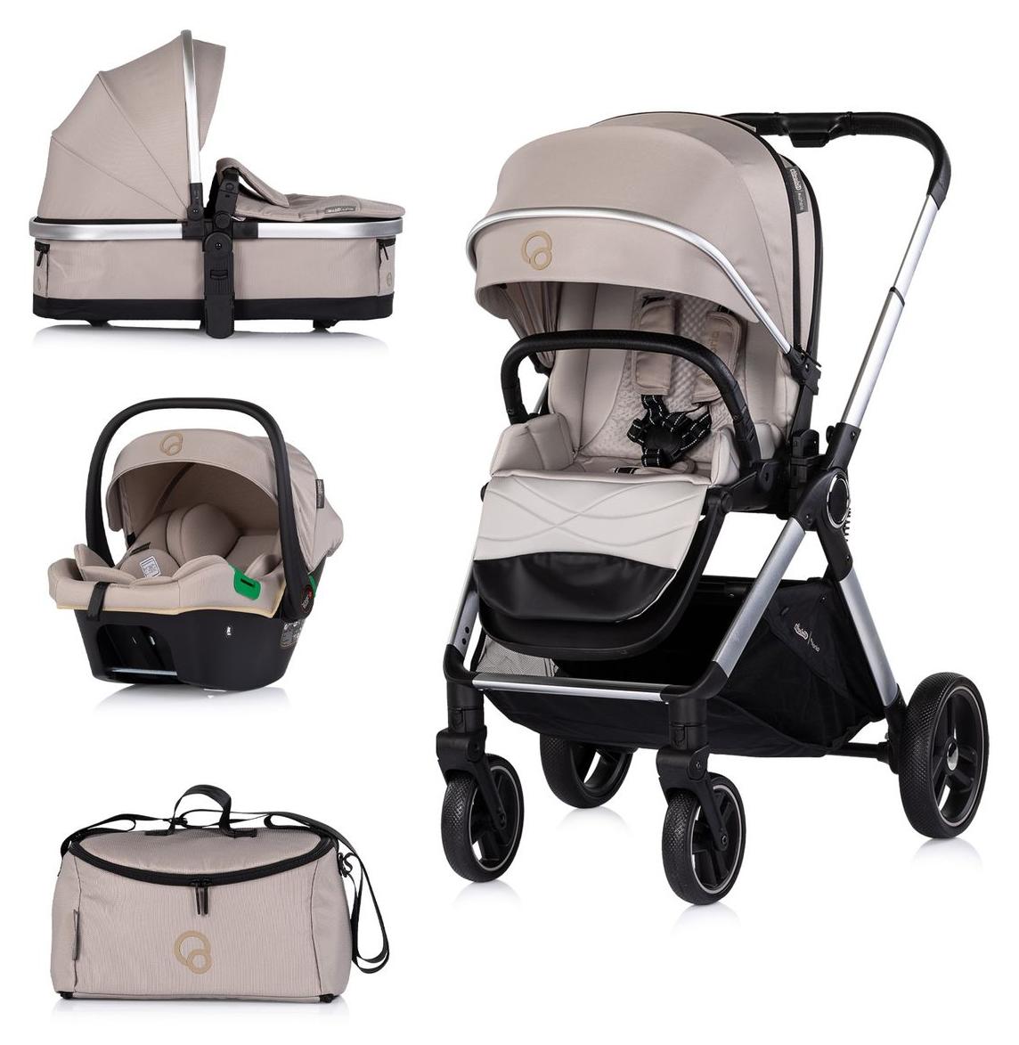 Chipolino Kombikinderwagen Euphoria 3in1 Sportsitz Babyschale umbaubar klappbar
