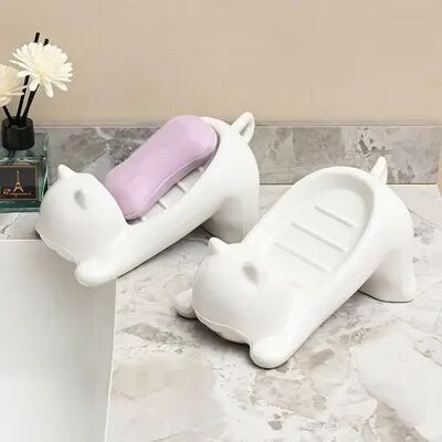 Combo Retail Shop Cute Cat shaped Soap Dish, Drain Able Sponge Soap Bar Holder, Creative Water Drain Soap Tray For Household Cute Cat shaped Soap Dish, Drain Able Sponge Soap Bar Holder, Creative Water Drain Soap Tray For Household