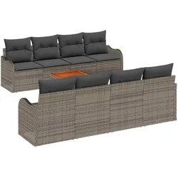 vidaXL Garten-Sofa-Set 9 pcs Grau