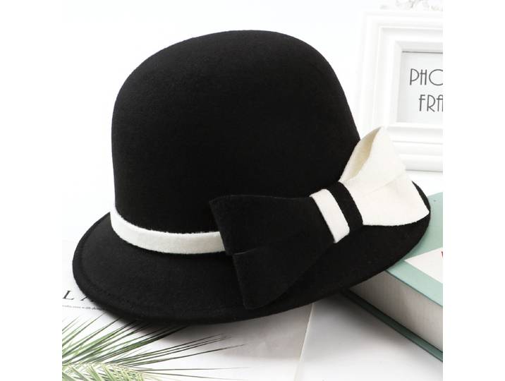 Chapeau femme hiver britannique coréen laine arc dôme marée femmes bassin chapeau haut-de-forme femme automne et hiver tout-match mode marée