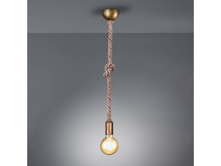 Trio Lighting Hängelampe Rope, dimmbar, bronze / altmessing, für Wohn- / Esszimmer, Metall, Landhaus / Rustikal, Pendelleuchte