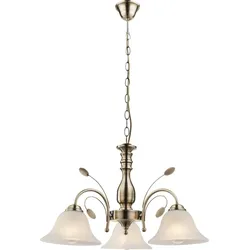 Globo 69007-3H Hängeleuchte Posadas 3x60W | E27 - Messing, weiß