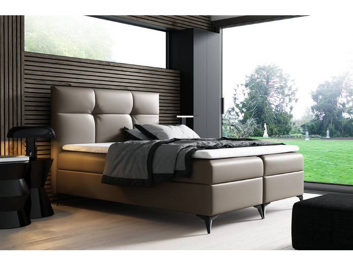 Fun Möbel Boxbett Schlafzimmerbett FAITH in Kunstleder Madryt (inkl. Bettkästen, inkl. Kaltschaumtopper)