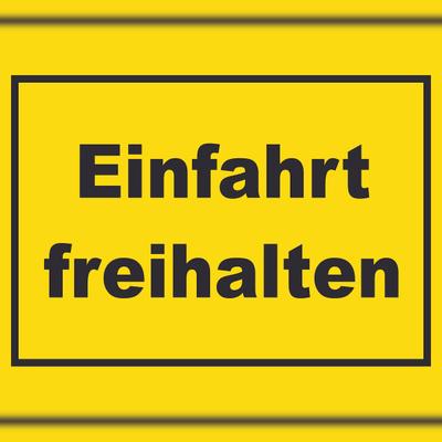 HB-Druck Einfahrt freihalten Schild gelb-schwarz A6 (105x148mm)