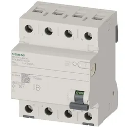 Siemens, Schutzschalter, SIEM 5SV3344-4KK14 FI-Schutzschalter Typ B+ 40A 3+N-polig 30mA 400V 4TE kurzzeit