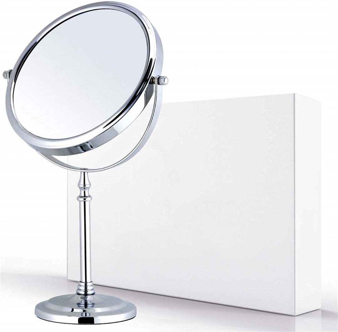 Metro Demetrias Freestanding Makeup / Shaving Mirror Chrome 38cm H x 20cm W
