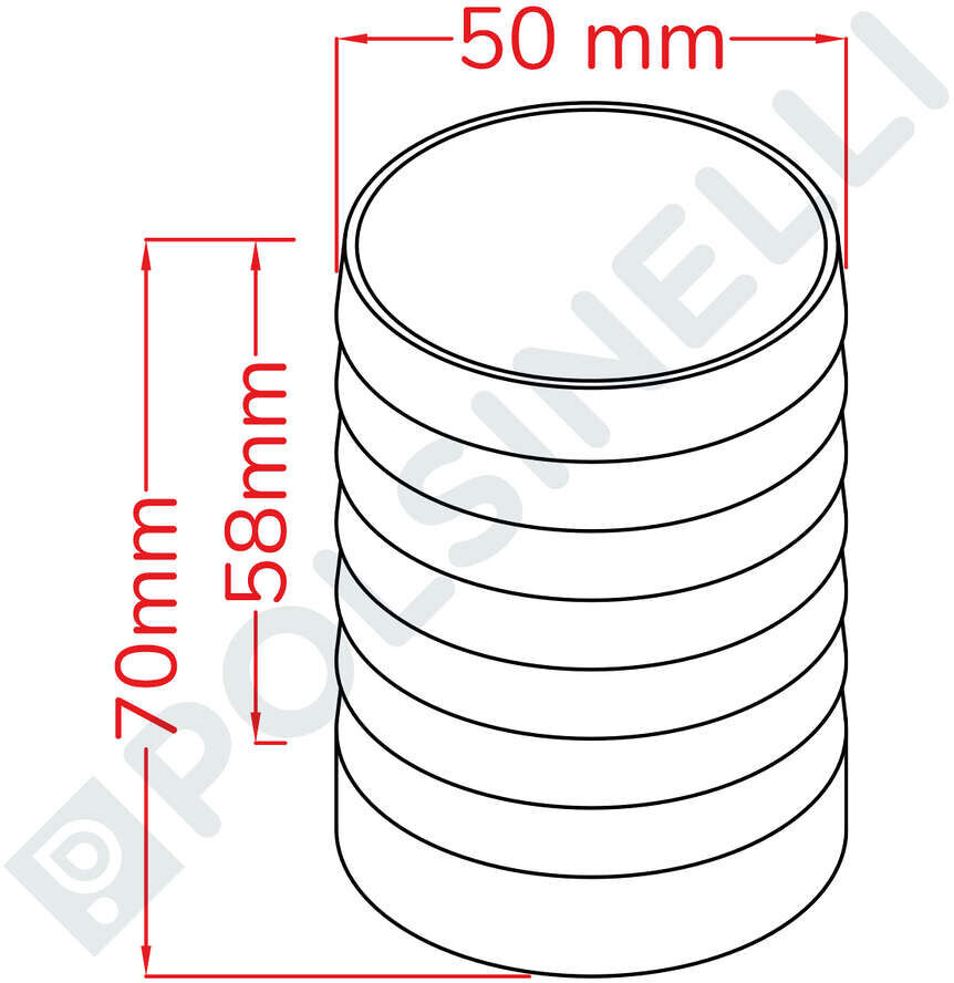 Polsinelli Embout cannelé inox Ø50 à souder