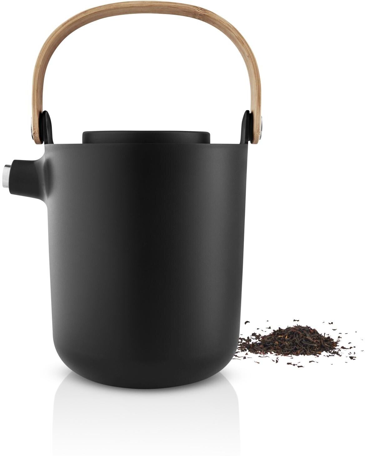 Teebereiter EVA SOLO "Solo Teebereiter Nordic Kitchen", schwarz, H:21,5cm, Teeautomaten, Teebereiter, Griff aus Bambus gefertigt (China) schwarz Einheitsgröße