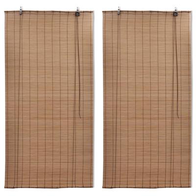vidaXL Bambusrollos 2 Stk. 150x220 cm Braun