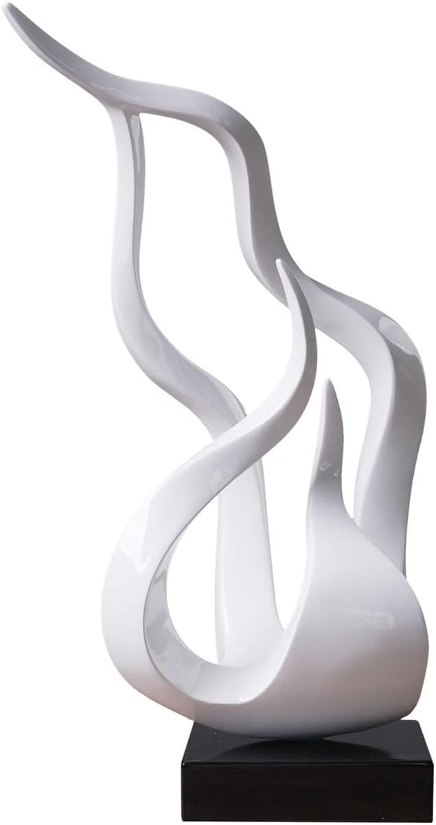 Abstract sculptuur Wit Decoratief beeldje Hoogte: 42 cm