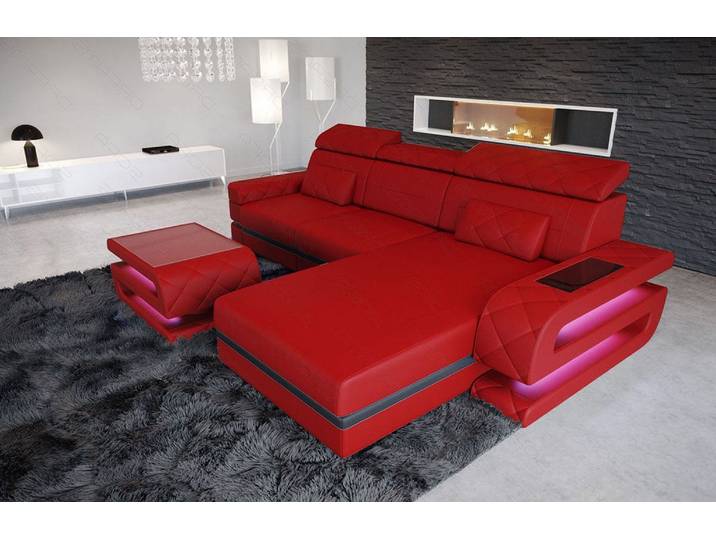 Couch Bologna L-Form in Leder