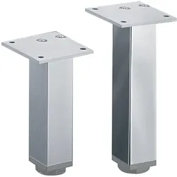 Hettich, Tischbeine + Tischgestell, Möbelfuss Lano SQ 30x30 mm alu eloxiert Höhe 100 mm +10 mm Bodenausgleich