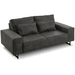 filippo Sofa Antwerp Mikrofaser Grau Anthrazit 3-Sitzer
