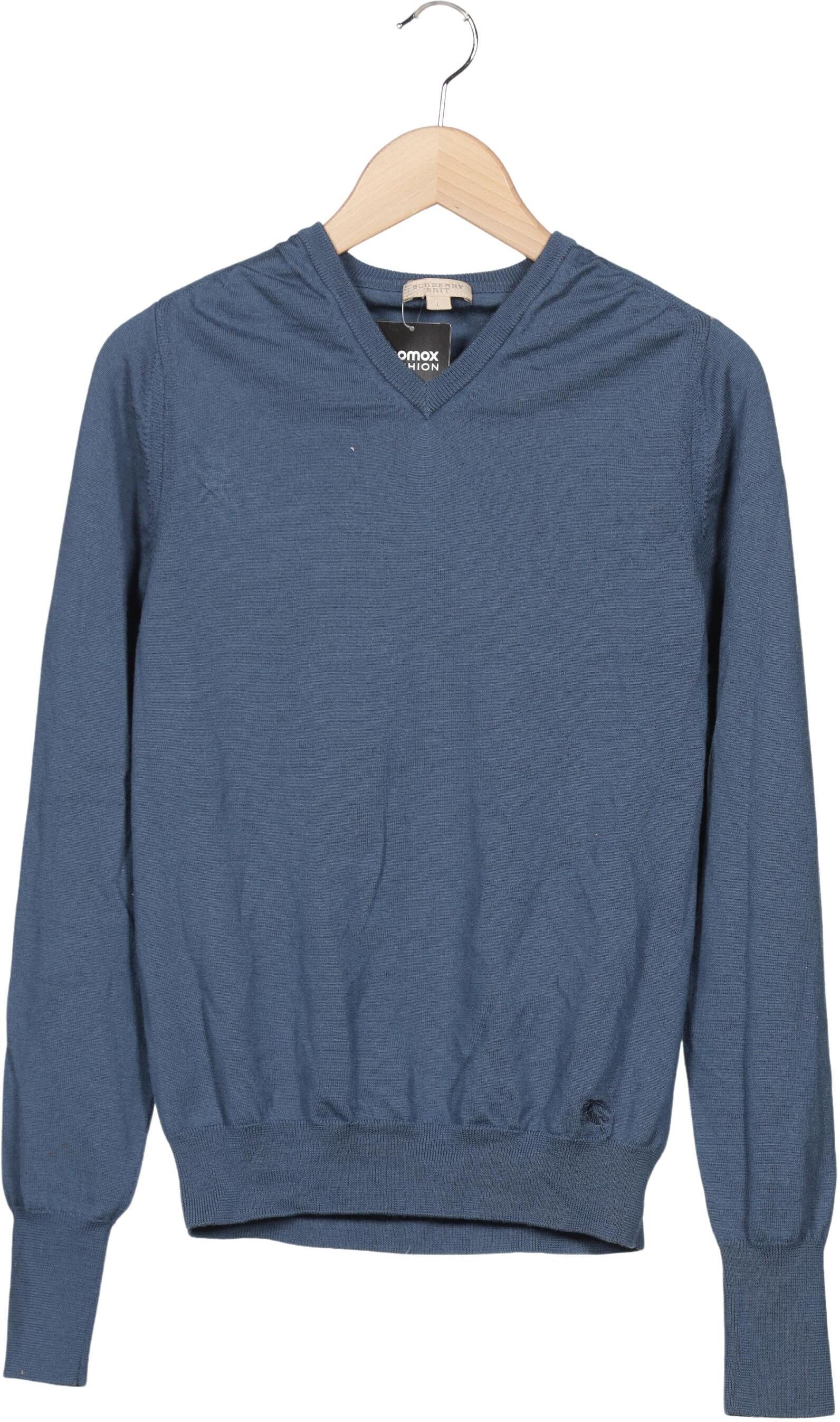 Burberry Herren Pullover, Blau, Gr. L, Wolle - Second Hand
